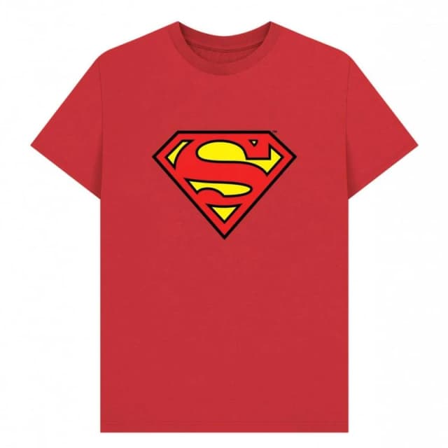 Superman Mens Official Shield T-Shirt in Red Size: Small Red Male S
