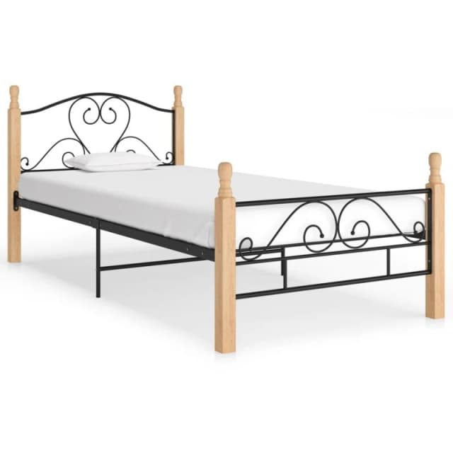VIDAXL Bed Frame without Mattress Black Metal 100x200cm Vidaxl 8720286163184