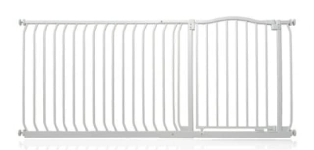 Safetots Curved Top Safety Gate, 171Cm - 180Cm, Matt White, Pressure Fit Stair Gate