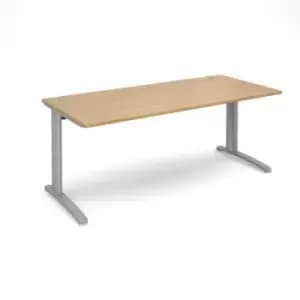 Office Desk Rectangular Desk 1800mm Oak Tops With Silver Frames 800mm Depth TR10