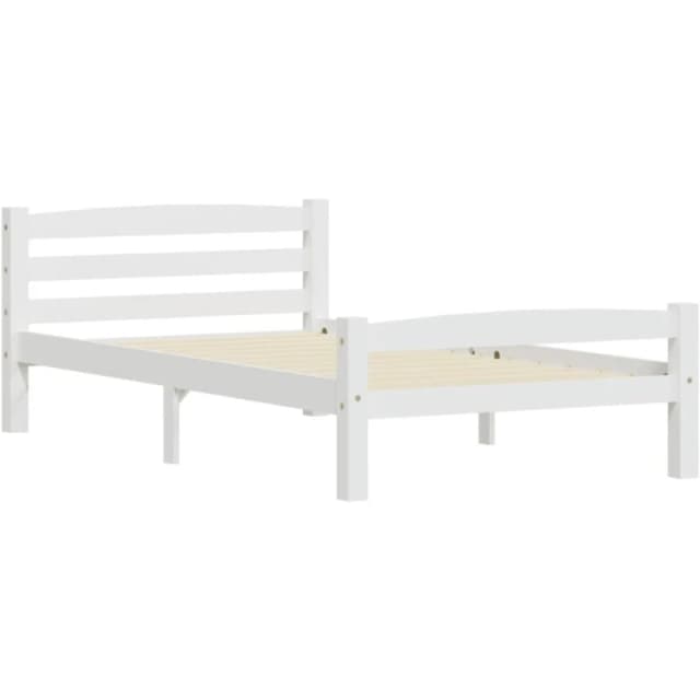 VIDAXL Bed Frame without Mattress White Solid Pinewood 90x200cm Vidaxl 8720286327357