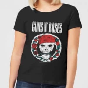 Guns N Roses Circle Skull Womens T-Shirt - Black