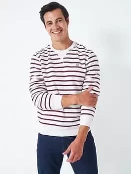 Crew Clothing Breton Crew Sweatshirt, Red Size XL Men