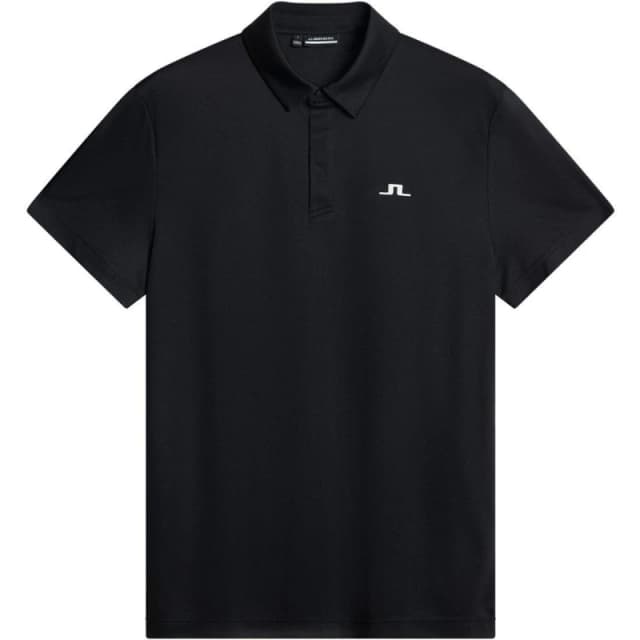 J Lindeberg Golf Mens Short Sleeve Performance Polo Shirt Black male Small
