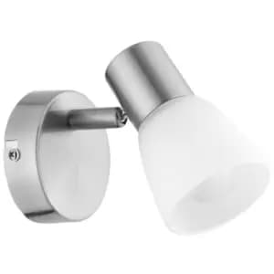 Netlighting Merano Fishers Single Spotlight Opal Glass Satin Nickel Metal LED E1