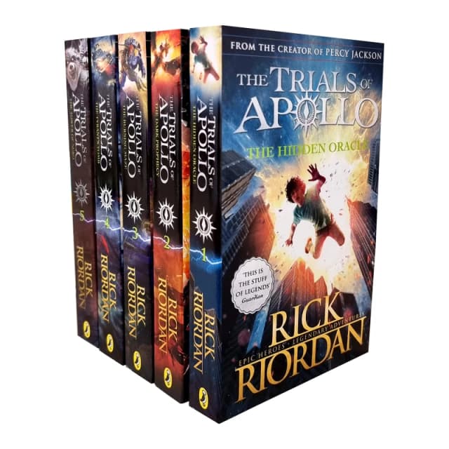 Trials Of Apollo Rick Riordan 5 Book Collection Hidden Oracle Dark Prophecy Burning Maze Tyrant's Tomb Tower Of Nero Rick Riordan Books