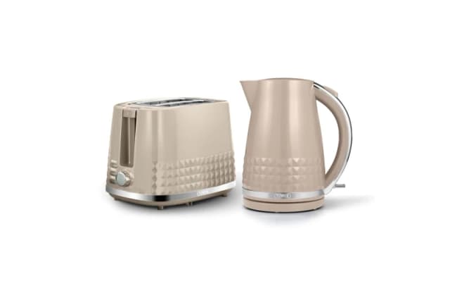 Tower Tower Kettle & 2-Slice Toaster, Solitaire, Latte in Light Brown Light Brown One Size Unisex 5056462383507