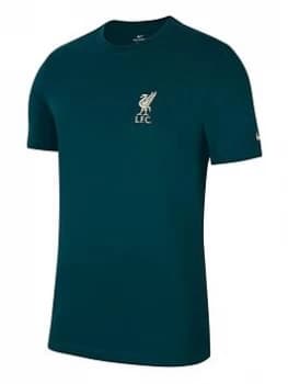Nike Liverpool FC Mens Travel T-Shirt - Green Size M Men