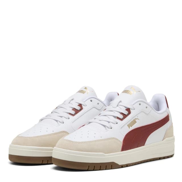 Puma Mens Shuffle Downtown Court Trainers White/Red/Gold male 8 (42)