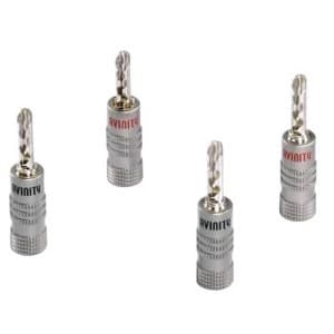 Avinity Banana Plug, silver-plated, set of 4