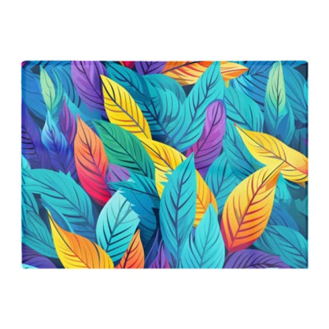 Warren Reed Designer Bright Colourful Leaves Glass Chopping Board