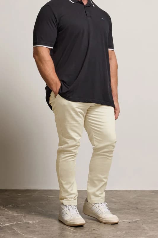 BadRhino BadRhino Men Stretch Chinos in Medium Beige Size: 46S Medium Beige 46S Male 5059738433302