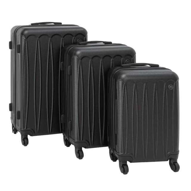 Slazenger 3 Piece Suitcase Set Black unisex One Size