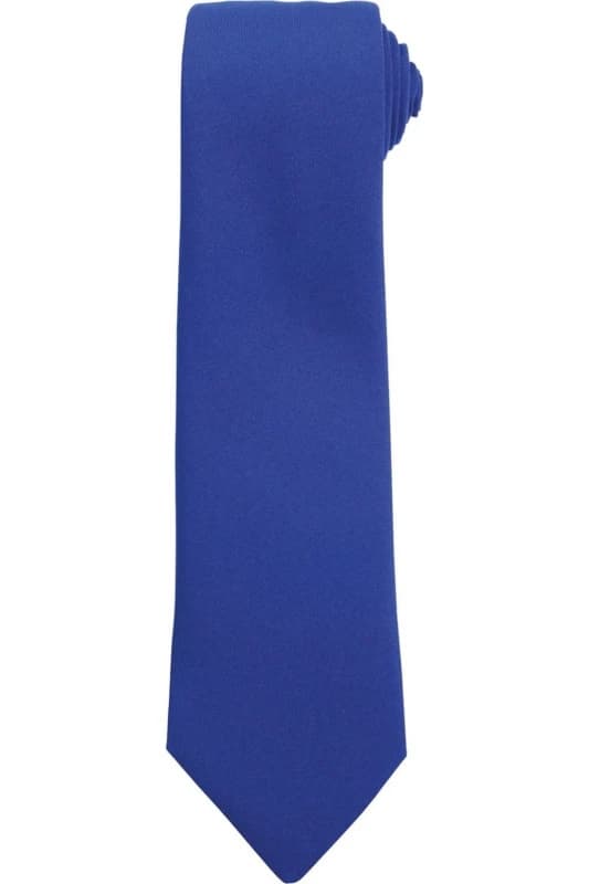 Premier Premier Plain Polyester Tie in Blue Blue One Size Unisex 5063470682911