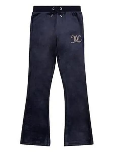 JUICY COUTURE Girls Diamante Velour Bootcut Joggers - Size 14 - 15 Years