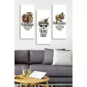 MDF0078 Multicolor Decorative MDF Painting (3 Pieces)