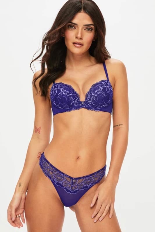 Ann Summers Womens Sexy Lace Thong in Purple Size: 14 Purple Female 14