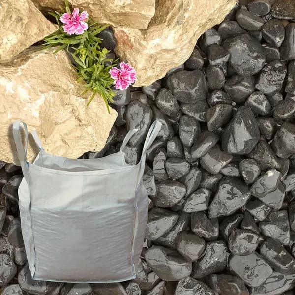 Stylish Stone Onyx Black Cobbles, Bulk Bag - 750kg Black