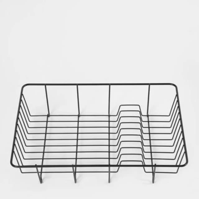 OHS OHS Dish Drainer Plate Rack Kitchen Large Rinse Basket Utsensil Pots in Black One Size Unisex 5027434184576