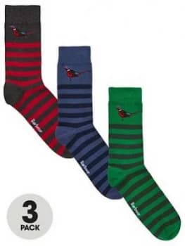 Barbour Pheasant 3 Pack Sock Gift Set - Red/Blue/Green