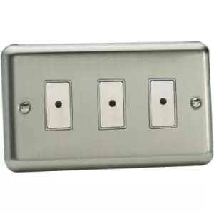 Varilight 3-Gang V-Pro Eclique2 Touch/Remote Control LED Dimmer - Brushed Chrome - JSE103