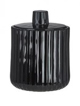 Premier Housewares Ticino Brittany Black Glass Storage Jar