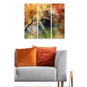 MDF772484 Multicolor Decorative MDF Painting (3 Pieces)