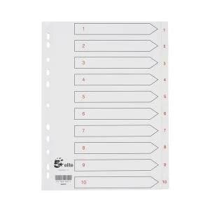 Elite A4 Premium Index White Tabs Polypropylene 1 10 White 940275