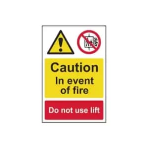 Scan Caution Event of Fire Do Not Use Lift - PVC Sign 200 x 300mm