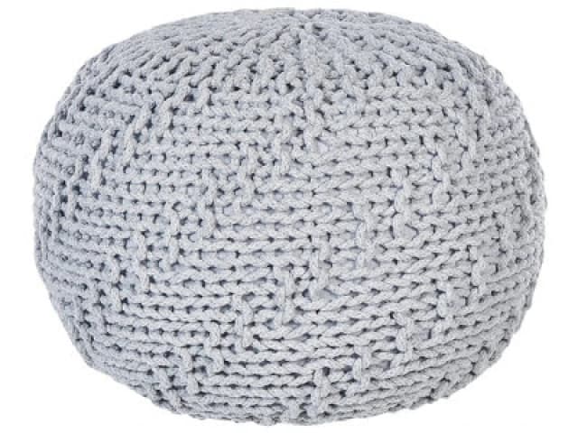 Beliani Pouffe Priene Cotton Light Grey