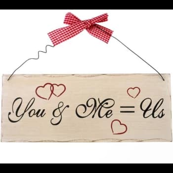 You Me = Us Hanging Sign