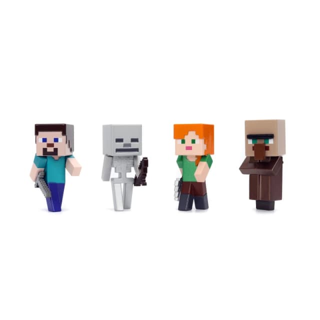 MINECRAFT 2.5" diecast figure 4-PACK (WAVE 4) display play and collect for fans
