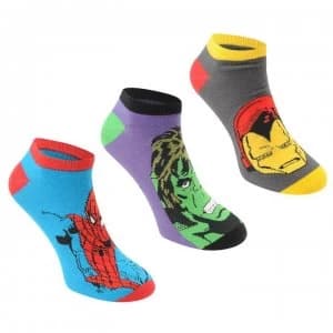 Character Trainer Socks 3 Pack Childrens - Marvel