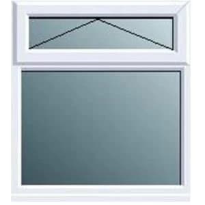 White PVCu Top hung over fixed lite Window H970mm W1190mm