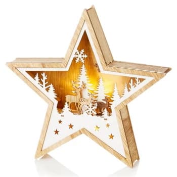 Premier Decorations Lit Star Room Decoration - Wood