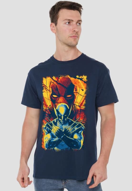 Deadpool Deadpool & Wolverine Best Bubs T-Shirt Navy