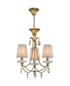 Sophie Ceiling Pendant 63cm Round, 3 x E14 (Max 20W), Gold Painting, Cream Shades