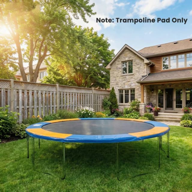 HOMCOM 8FT Trampoline Spring Cover, Plastic Trampoline Pad, Yellow & Blue Size: 0-2.5 Blue Unisex 0-2.5