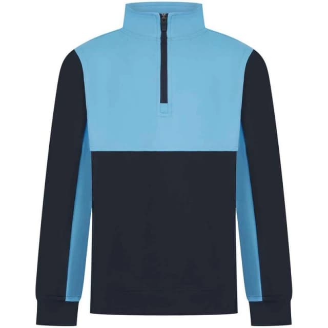 Finden & Hales Quarter Zip Fleece Top in Mid Navy Size: 3-4 Years Mid Navy Unisex 3-4 Years