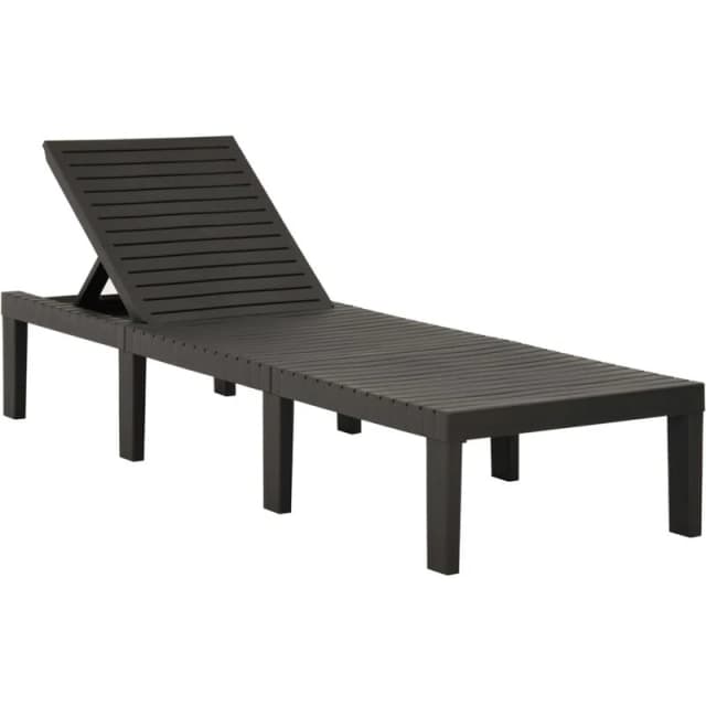 VIDAXL Sun Lounger Plastic Anthracite vidaXL 8720286314500