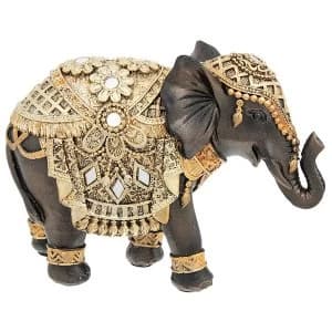 Black Gold Elephant Small Ornament