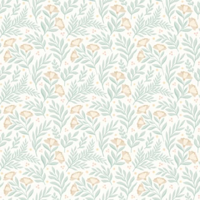 Hoopla Walls Petite Posy Seafoam Smooth Matt Wallpaper