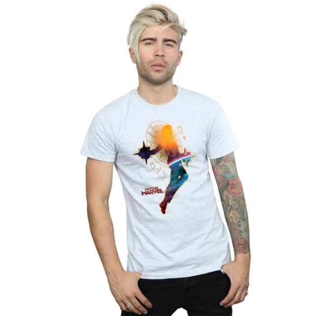 Marvel Marvel Men Captain Nebula Flight T-Shirt in Grey Size: Small Grey S Male 5059114207701