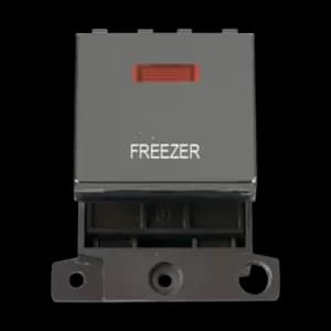 Click Scolmore MiniGrid 20A Double-Pole Ingot & Neon Freezer Switch Black Nickel - MD023BN-FZ
