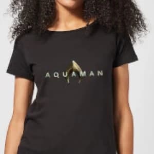 Aquaman Title Womens T-Shirt - Black