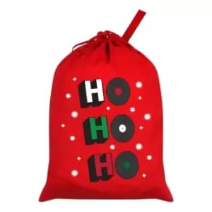 Grindstore Ho Ho Ho Vinyl Record Santa Sack (One Size) (Red/White/Black)