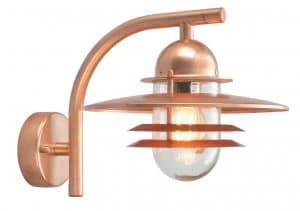 1 Light Outdoor Dome Wall Lantern Light Copper IP55, E27