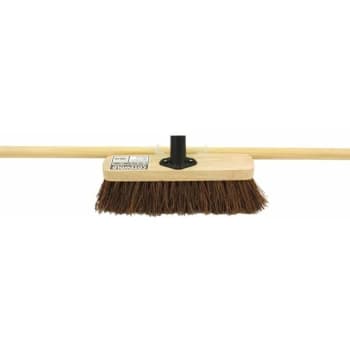 12' Stiff Bassine Broom C/W 60' Wooden Handle - Cotswold