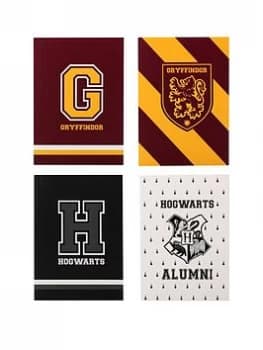 Harry Potter Set of 4 A6 Varsity Notebooks, One Colour, Women