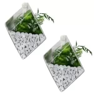 Hanging Diamond Glass Terrarium - Set of 2 M&W